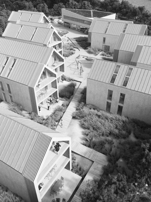 Neubau einer Ferienhaussiedlung sowie Neubau eines Gebäudes mit Gastronomie und Wellness